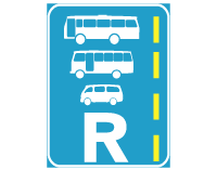 Bus, midi bus and mini bus lane reservation sign